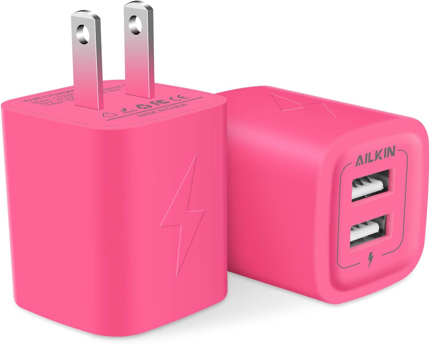 Wall Charger,  USB Plug Fast Charging Block, Power Adapter Cube 2 Port Charge Travel Brick Cell Quick Chargers Box for Iphone Samsung Galaxy USB Box Base Brick