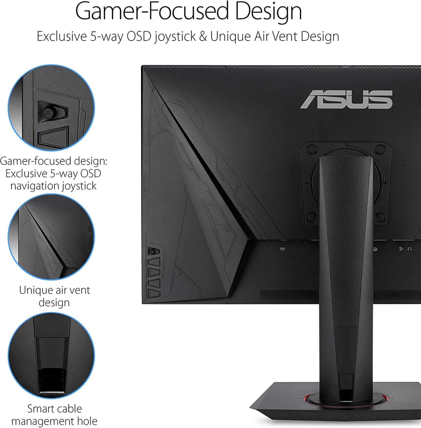 VG278QR 27” Gaming Monitor 165Hz Full HD (1920 X 1080) 0.5Ms G-SYNC Eye Care Displayport HDMI DVI, Black